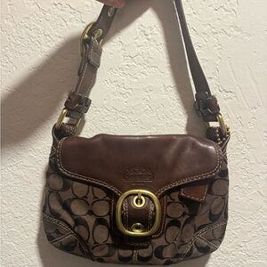 SOLD Coach Brown Signature Shoulder Bag